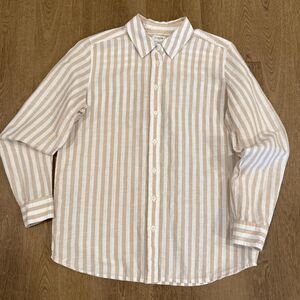 J.Crew women's linen blend long sleeve button-up shirt Size XS